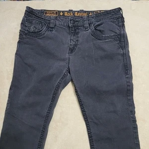 Rock Revival Sayer Straight Leg Jeans schwarz/grau Waschung verzierte Taschen 38 - Bild 1 von 12