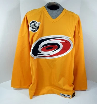 Carolina Hurricanes Game Issued Yellow Practice Jersey 56 DP32429 - Image 1 of 4