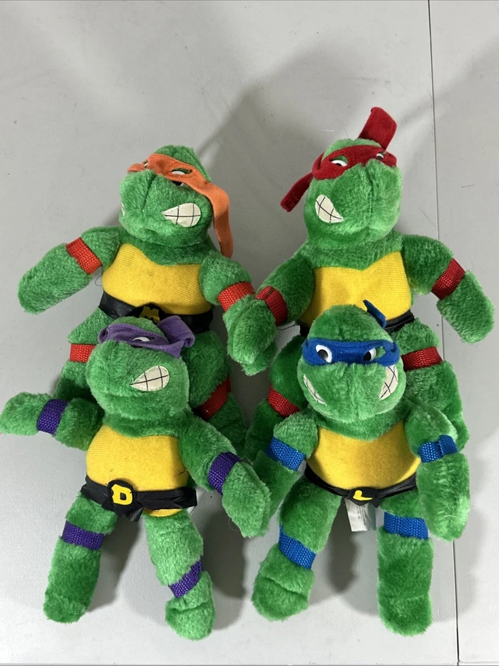 RARE Vintage Complete Set of 4 1989 Ace Novelty Mirage Ninja Turtle 9” Plush - Image 1 of 4
