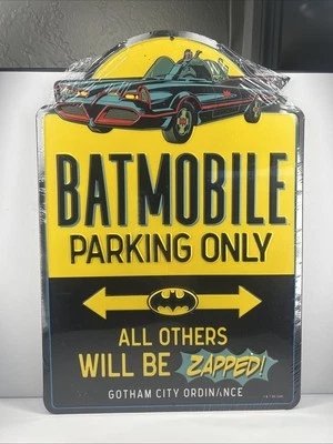 DC Comics Batman Batmobile Parking Only Embossed Metal Sign - Vintage Batman NEW
