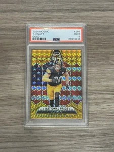2024 Panini Mosaic Tj Watt #266 Gold Orgoglio Nazionale /10 PSA 9 POP 2 - Foto 1 di 2