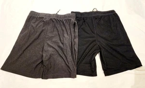 2 Pair Old Navy Stretch Drawstring Shorts  Size L 10/12 Gray And Black - Picture 1 of 1