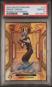 2022 Panini Gold Standard Drake London #112 Rookie Autograph RC PSA 10 Falcons - Picture 1 of 2