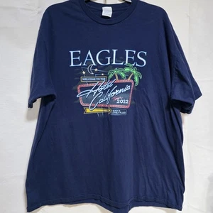 T-shirt Eagles Hotel California Tour 2022 maglietta grafica manica corta taglia 2XL blu navy - Foto 1 di 7