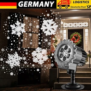 LED Schneeflocken Projektor Lampe Laser Projektionslampe Weihnachtsprojektor DHL - Bild 1 von 11
