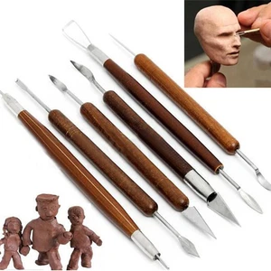 6pcs Clay Sculpting Wax Carving Pottery DIY Tools Shapers Polymer Modeling D'RI - Picture 1 of 6
