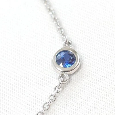 Pulsera Tiffany & Co. Elsa Peretti zafiro azul por yarda Pt950 7,1 pulgadas [COMO NUEVA] Foto 1 de 4