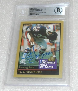 OJ SIMPSON SIGNIERTE FOOTBALL-KARTE BGS BECKETT AUTHENTIFIZIERT 1995 ENOR HOF - Bild 1 von 3
