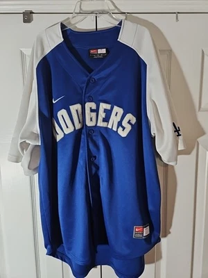 Camiseta deportiva usada de los Dodgers Nike Team mercancía genuina abotonada XL azul Foto 1 de 4