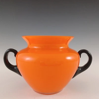 Czech / Bohemian Retro Red & Blue Tango Glass Vase - Image 1 of 4