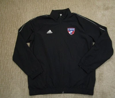 FC Даллас куртка мужчин большой черный полный молнии Adidas футбол MLS ветровка логотип - Изображение 1 из 4