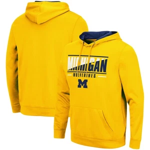 Men's Colosseum Maize Michigan Wolverines Slash Stack 2.0 Pullover Hoodie - Picture 1 of 3