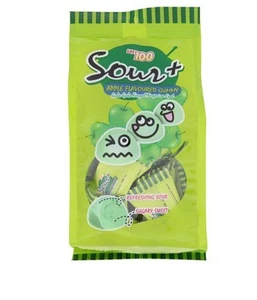 95GM X 2 LOT 100 Gummy Snacks Sour+ Apple Real Fruit Soft Candy FREE SHIPPING - Picture 1 of 9