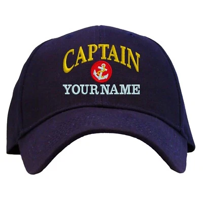 Gorra de béisbol personalizada bordada Capitán - nombre personalizado o nombre de barco Foto 1 de 2