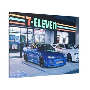 Nissan GTR R34 High Resolution Museum Quality Horizontal Canvas Print #005 - Picture 1 of 10