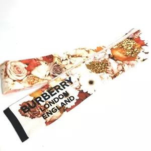 BURBERRY 8021938 Floral Print Silk Skinny Scarf BandeauScarf Scarf silk pink - Picture 1 of 7