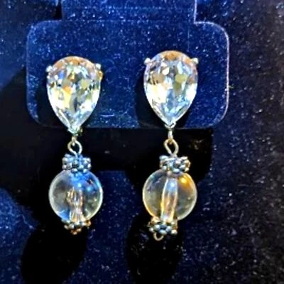 Kenneth Jay Lane Pendientes colgantes muy grandes de cristal y vidrio Foto 1 de 4