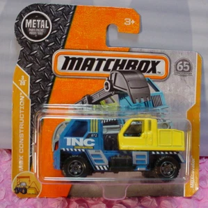 2018 Matchbox MBXCAVATOR #33 SHORT CARD☆blue/yellow ☆ INC Construction☆65TH Anni - Picture 1 of 3