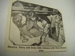 MAURICE GIBB Barry Gibb ANDY GIBB Olivia Newton-John '79 music biz promo pic/txt - Picture 1 of 1