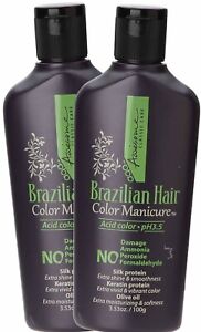 Awesome Brazilian Hair Color Manicure - Acid pH3.5, 3.53 Oz 2pcs + Stain Remover