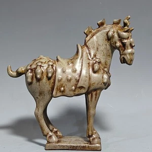 11.2" china old antique song dynasty ru kiln porcelain museum mark horse statue - Picture 1 of 9