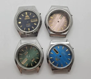 Vintage cases & dials for wristwatches Orient Japan stainless steel 4 pieces - Picture 1 of 15