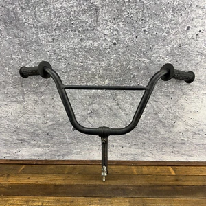 Old School BMX Box Bar Handlebar Black Raleigh Rampar 21.1 Stem OG 1970s 1980s - Picture 1 of 13
