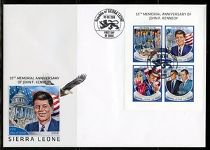 SIERRA LEONE 2018 55th MEMORIAL ANNVERSARY OF JOHN F. KENNEDY SHEET FDC - Picture 1 of 1