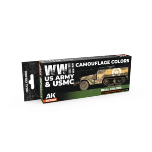 WWII US Army & USMC Camouflage Colors SET - Real Color RCS129 - AK Interactive - Picture 1 of 2