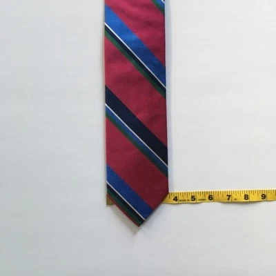 Breuer tie red blue green stripes 100% silk made in italy necktie tie pa0607 - Image 1 of 4
