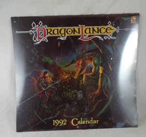 Vintage 1992 Kalender TSR Dragonlance & andere Welten neu versiegelt Fantasy Art Dragon - Bild 1 von 10
