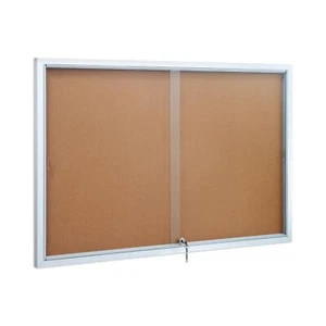 Swansea Enclosed Locking Bulletin Board Cork Message Board with Sliding Glass... - Picture 1 of 8
