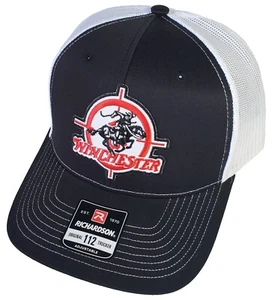 Winchester Embroidered Patch on Richardson 112 Trucker Hat Snapback Black/White - Picture 1 of 9
