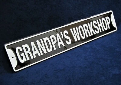 GRANDPA'S WORKSHOP *US MADE* 24"Embossed Metal Street Sign Man Cave Garage Décor - Image 1 of 4