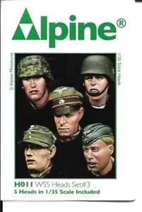 Alpine Mins German WSS Soldiers 5 cabezas (3) H011 set 1/35 kit sin pintar - Imagen 1 de 1