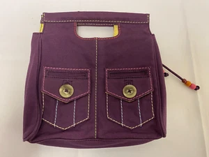 Gorgeous Cotton Burgundy Handbag Clutch Bag Fully Lined from Gap - New! - Picture 1 of 3