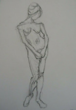 Pencil drawing copy after Henri Matisse 'Nude study in Blue' detail