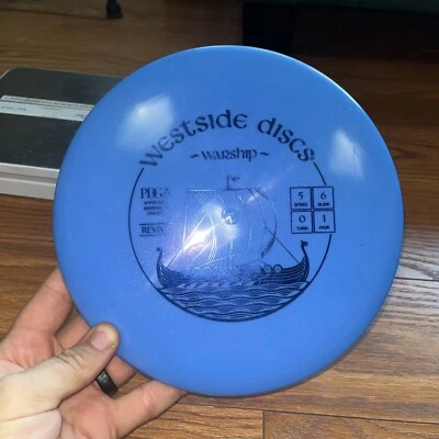 DISC GOLF WESTSIDE REVIVE WARSHIP STRAIGHT MIDRANGE 180g BLUE W BLUE FOIL - Image 1 of 3