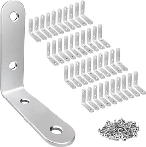 40 Pack Corner Brace 2" x 2" Heavy Duty L Brackets for Shelves and Wood Stain... - Picture 1 of 5