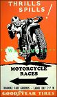 Thrills and Spills Motorcycle Races Vintage Poster Print Motorbike Nostalgia Art