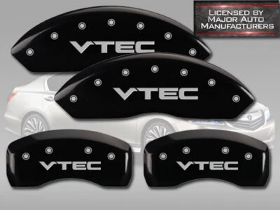 Cubiertas de pinza de disco de freno MGP negras delanteras traseras Acura TL Type S 2007-2008 "VTEC" Foto 1 de 4