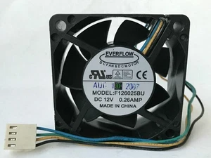 EVERFLOW F126025BU 12V 0.26A 60*60*25MM 6CM 3Pin Cooling Fan - Afbeelding 1 van 3