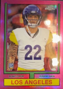 2024 Topps Chrome - 1974 Topps Football Blake Corum #74TF-14 Pink Refractor (RC) - Bild 1 von 2