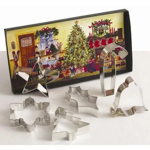 New Ann Clark Christmas Tree Snowflake Star Bell Holly COOKIE CUTTER Box Set USA - Picture 1 of 1