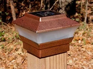 6-Pc Outdoor Garden Solar Copper Fence Post Cap Light with Bright White LED for - Picture 1 of 9