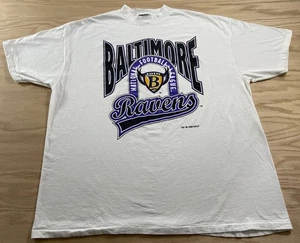 Vintage 90s Men’s Baltimore Ravens Football Heavyweight T-Shirt Adult XXL 2XL - Picture 1 of 16