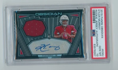 2019 Panini Obsidian Rookie Patch Auto, Kyler Murray /100,  PSA 10 POP 4 - Image 1 of 2