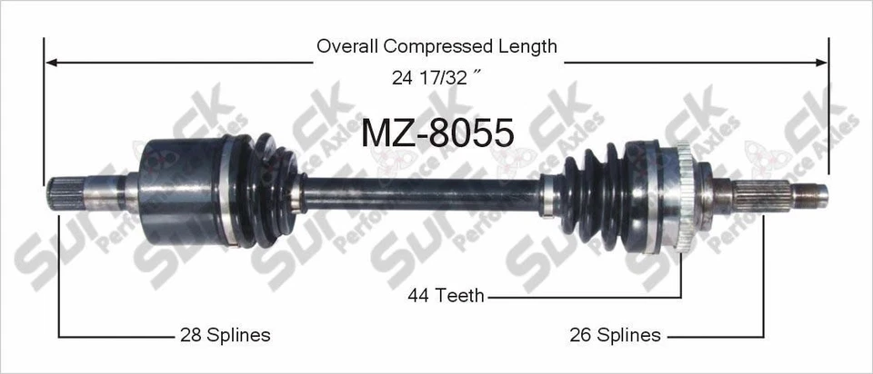 Eje de transmisión CV para Mazda MX-3, Protg 1992-98 delantero D Foto 1 de 4