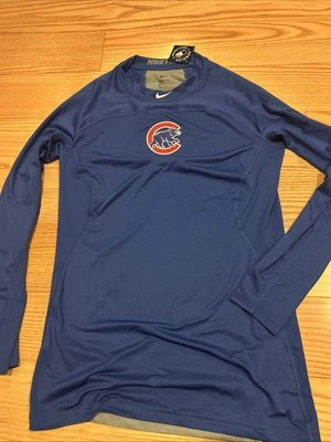 Nike MLB Chicago Cubs Nike Pro Player Issue Training Top LS Sz S Slim Fit Rare - Image 1 of 4