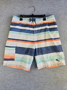 Tommy Bahama Relax Swim Trunks Lined Tropical Striped Mens Size Medium - Picture 1 of 8
